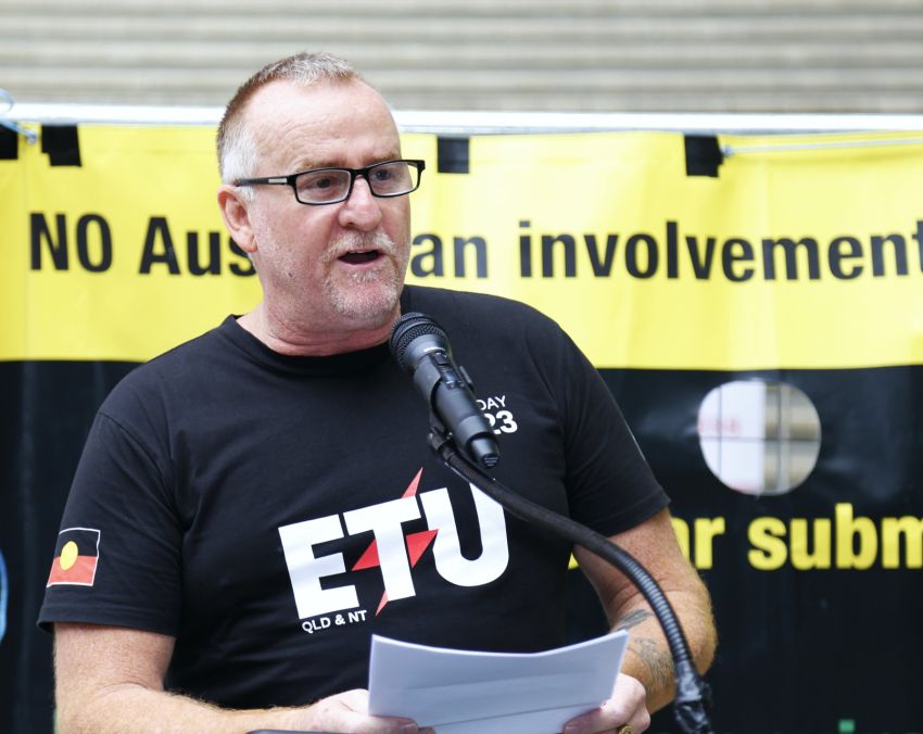 ETU leader Peter Ong speaks against AUKUS