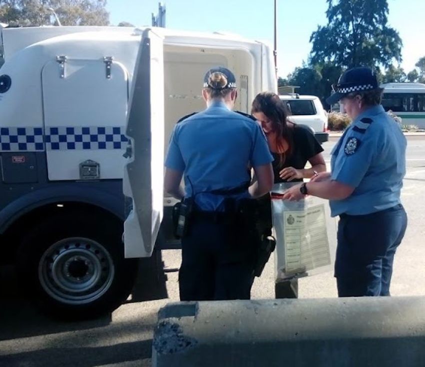 Police move on order at Matagarup.