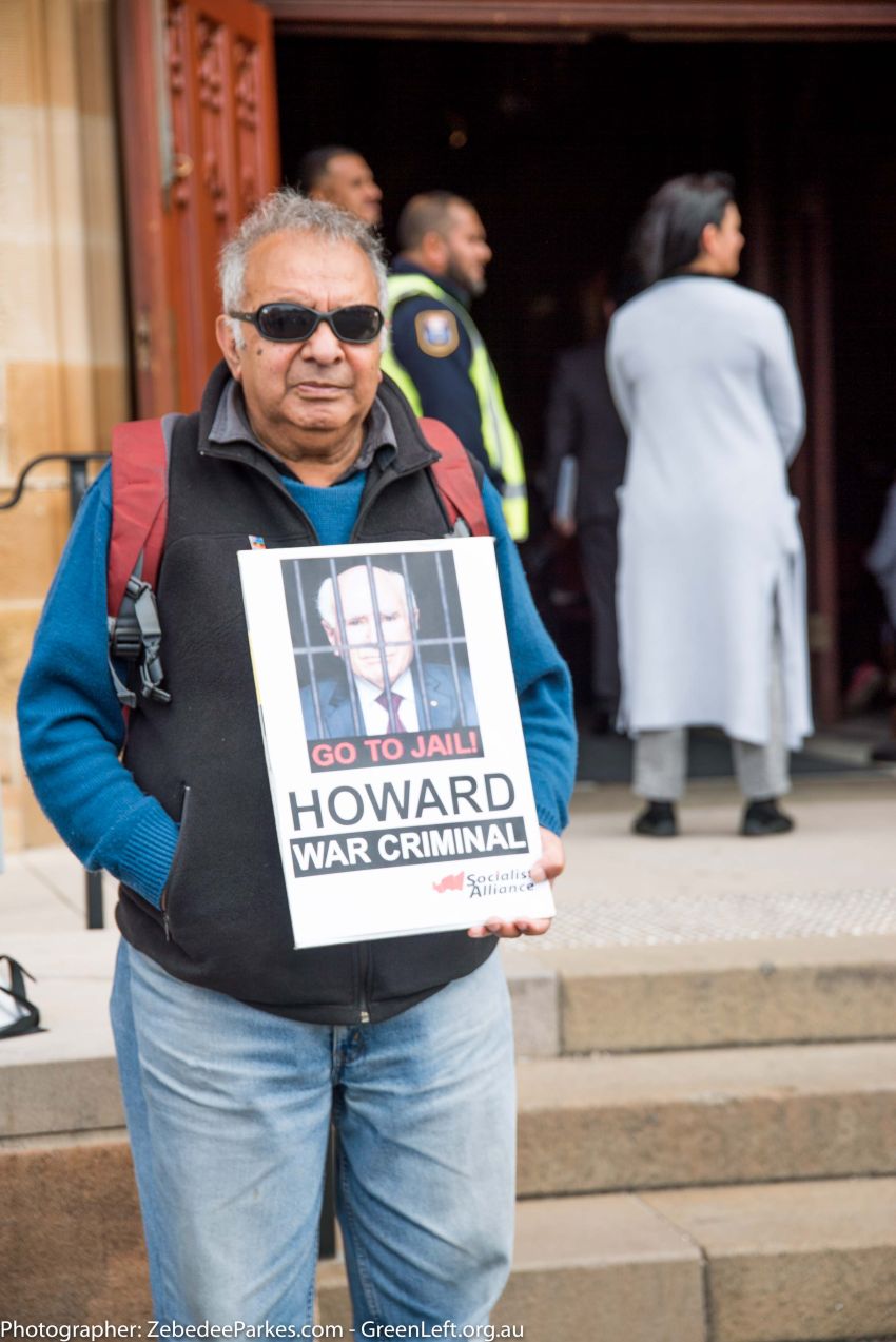 Protester with sign