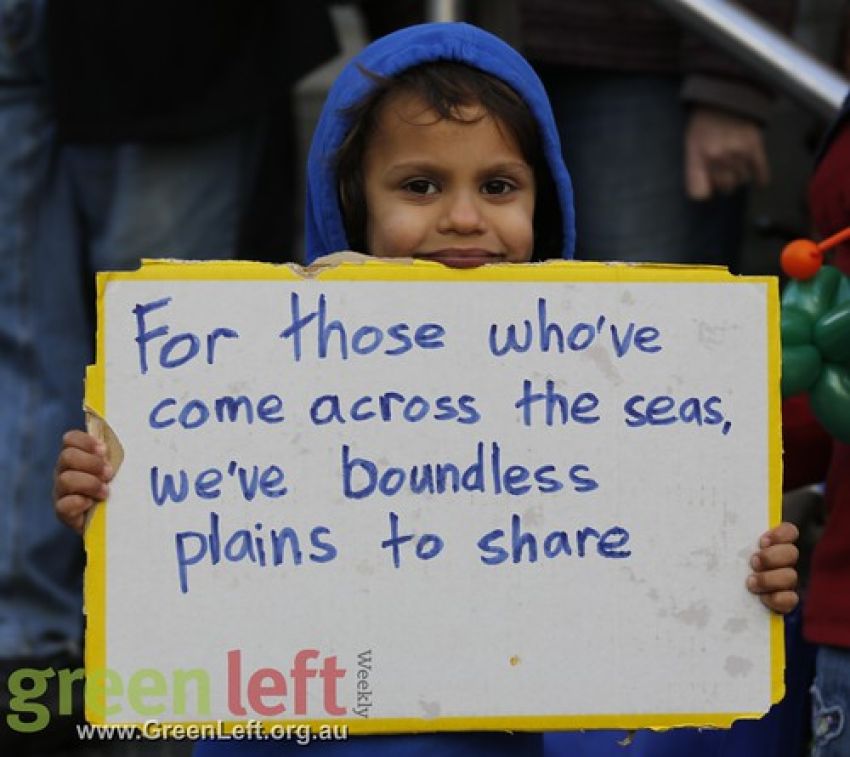 Refugee rights protest.