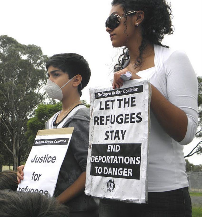 Refugee protest outside Villawood.