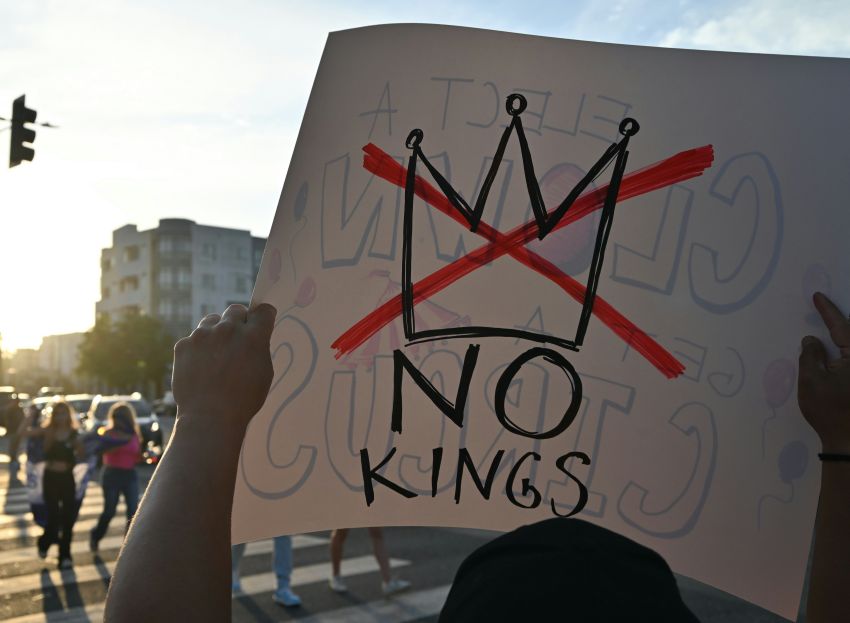 Sign reads 'No Kings'