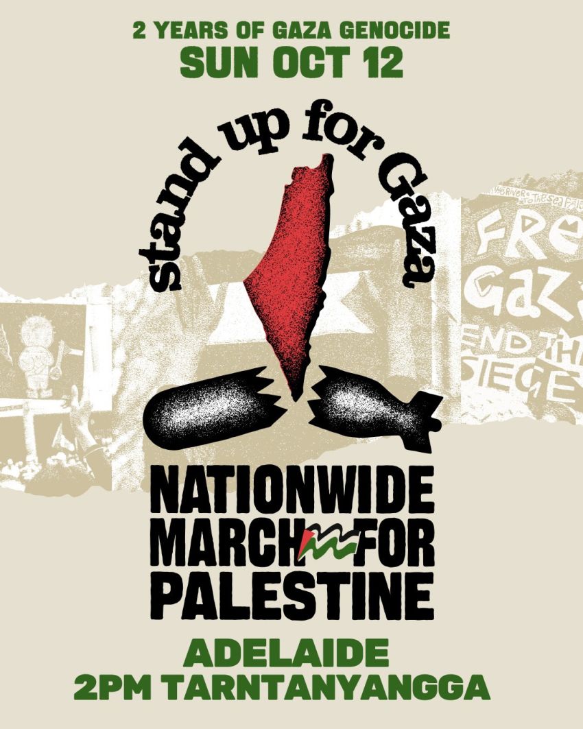 Graphic: Stand Up For Gaza Rally for Palestine 12/10/2025 Tarntanya