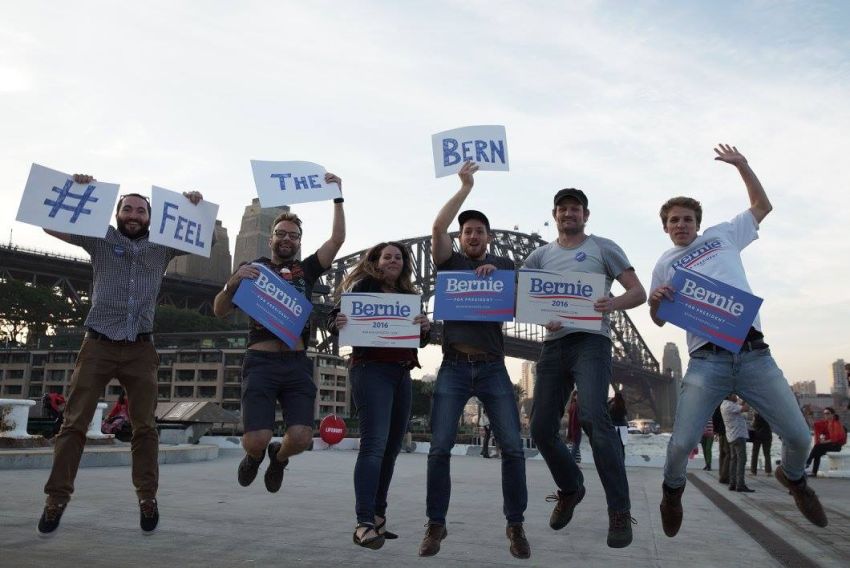Supporting Bernie Sanders from Sydney, Australia.