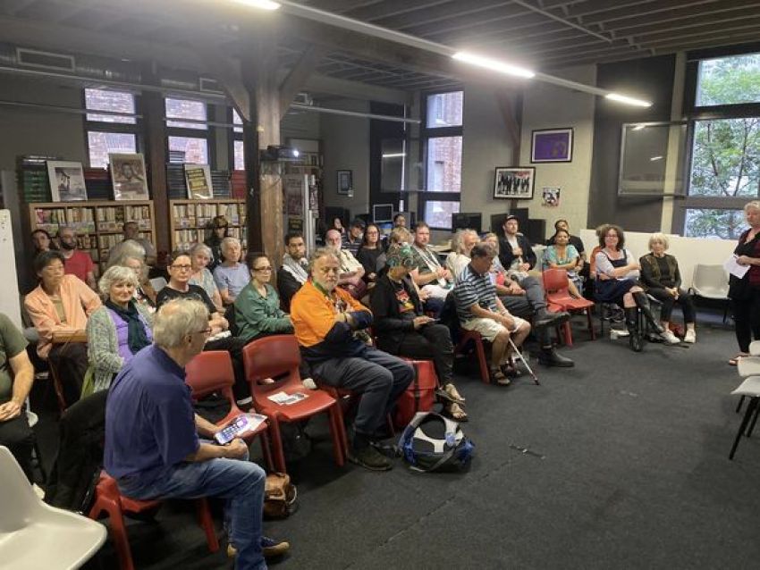 The crowd praised the filmmakers sharp depiction of the situation in Palestine. Photo: Isaac Nellist