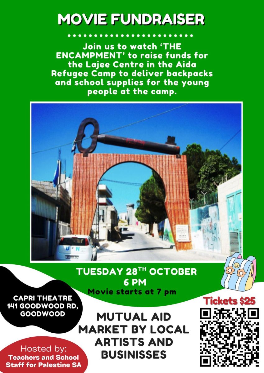 Graphic: Movie fundraiser The Encampments 28102025 Tarntanya (Adelaide)