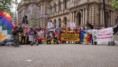 Bolivia solidarity protest in Sydney on November 17.