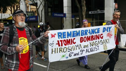 Marching on Hiroshima Day in Meanjin/Brisbane
