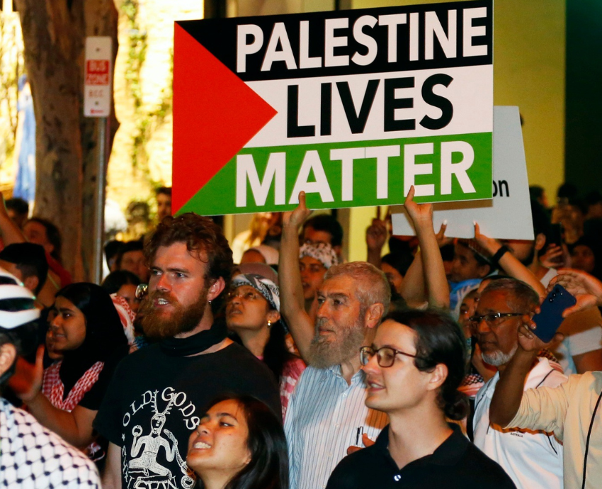 Palestine lives matter placard