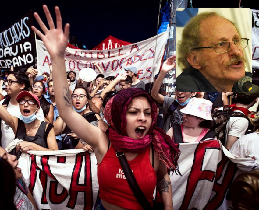 woman at the front of a rally