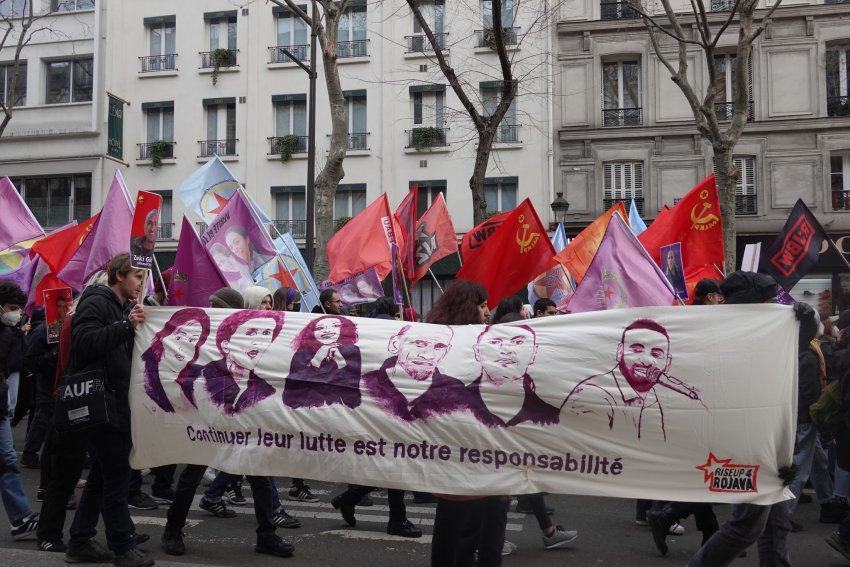 Kurdish protest in Paris January 2023 cr Sarah Glynn