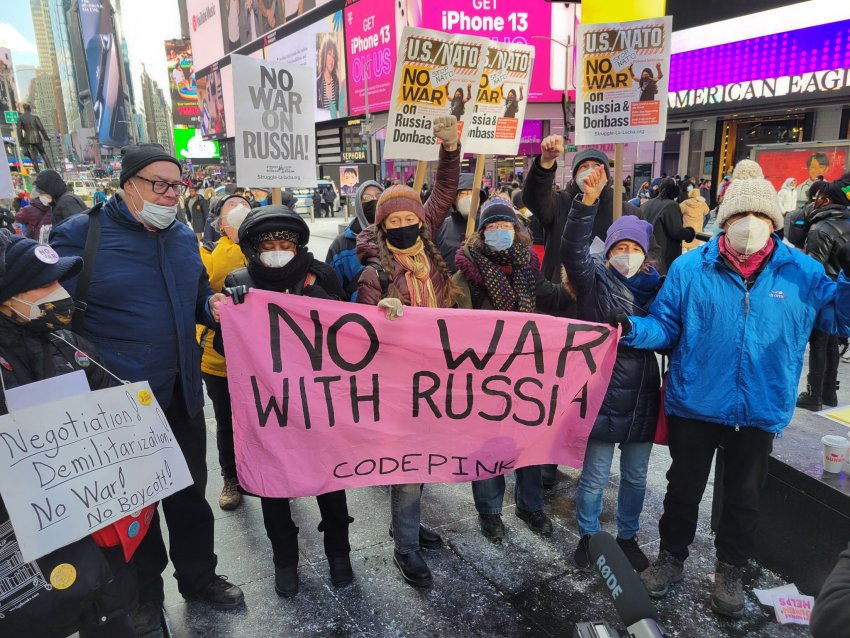 Anti-war protest in the United States. Photo: Code Pink/Twitter