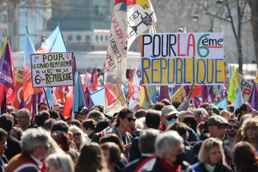 France Insoumise election rally in Paris on March 20