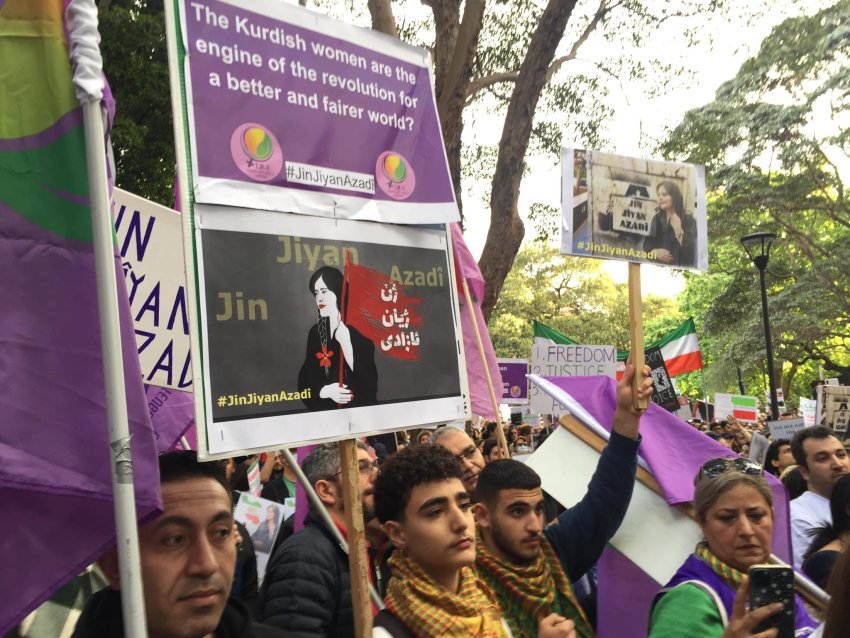 Iran solidarity protest in Sydney
