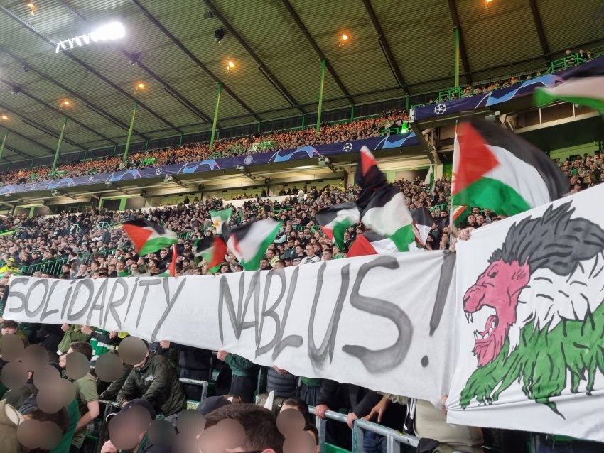 Palestine solidarity banner