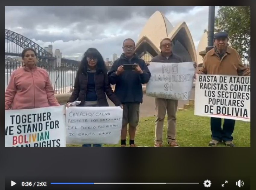 Sydney solidarity with Bolivia