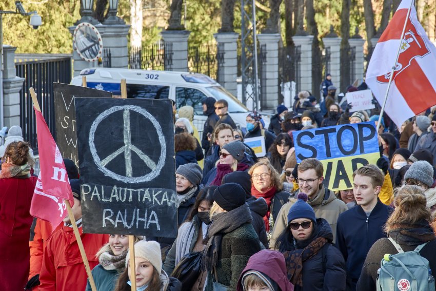 Anti war protest in Helsinki