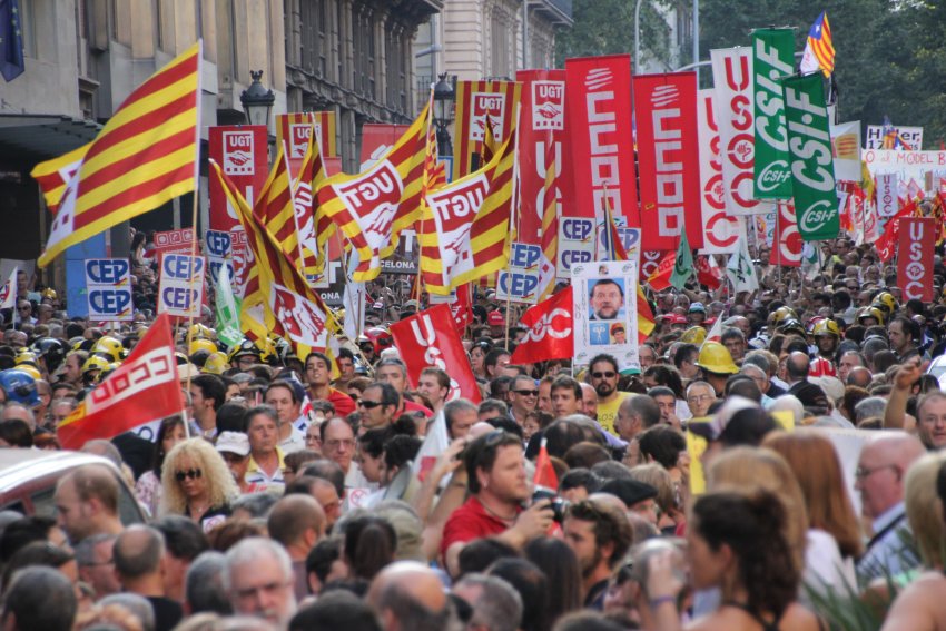 Huge protest in Barcelona against new austerity measures, July 19.