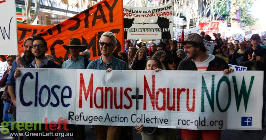 Close Manus and Nauru now banner
