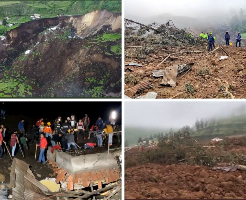 Photos of the devastation caused by landslides in Ecuador