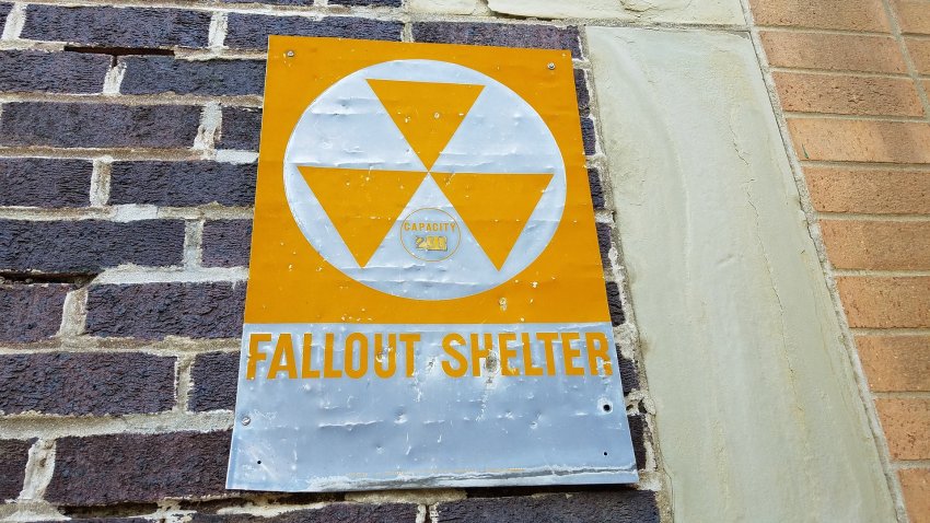nuclear fallout-shelter sign