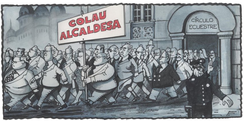 Catalan rich pouring out of elite Equestian Circle: "Colau for mayoress" (Ferreres, Ara)