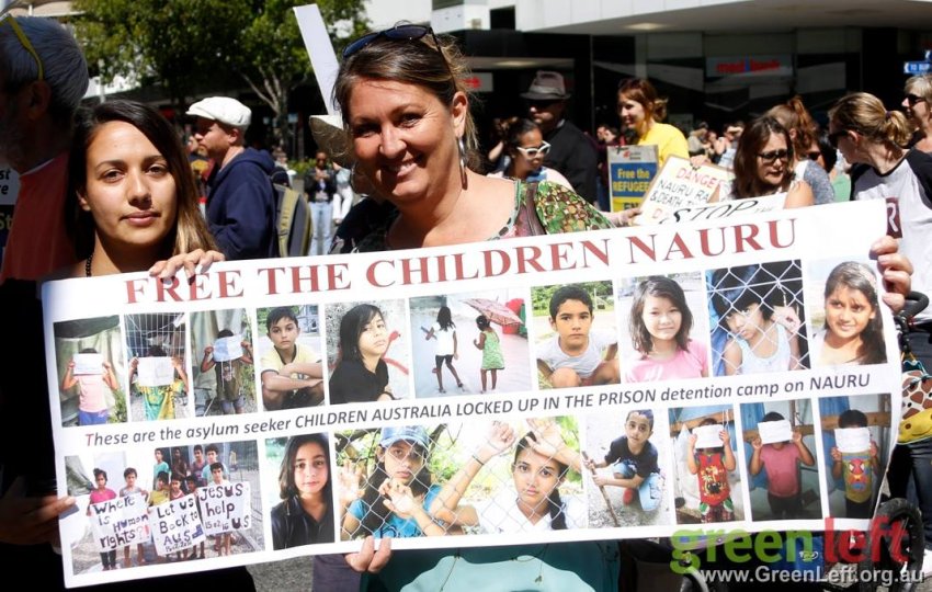 Free the children on Nauru sign