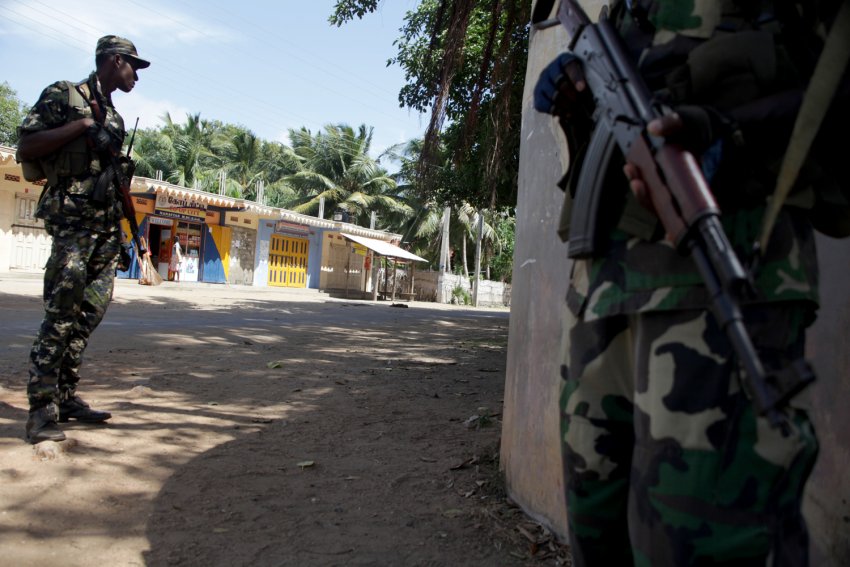 Sri Lankan military checkpoint.