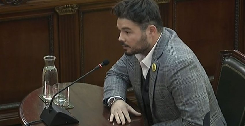 Gabriel Rufian, ERC MP in the Spanish Congress, giving evidence