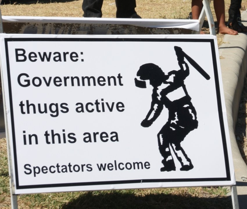 Govt thugs not welcome sign