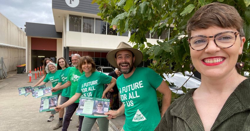 Greens campaigners in South Brisbane