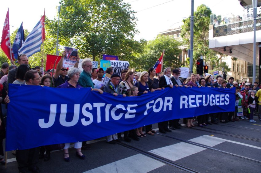 Protest against indefinite detention of refugees who are claimed by ASIO to be a security threat.