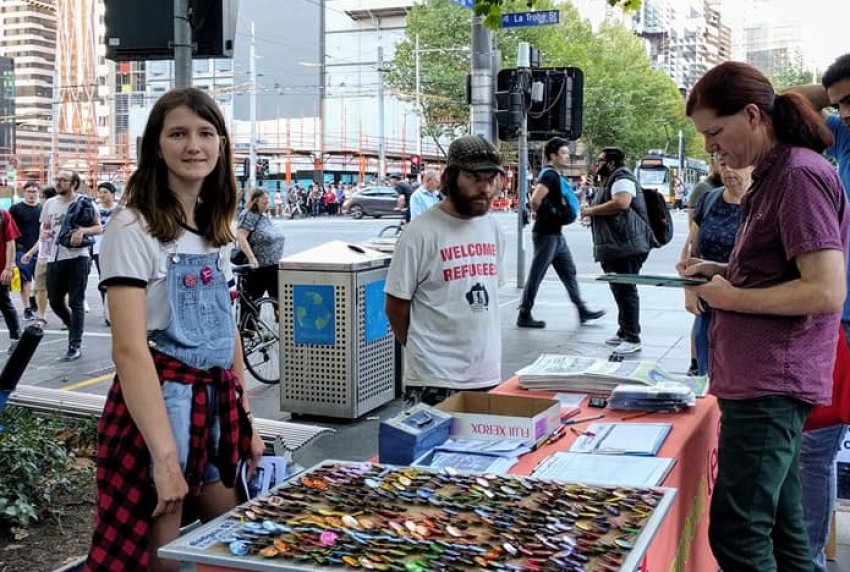 Lilly Murphy at a campaign stall.