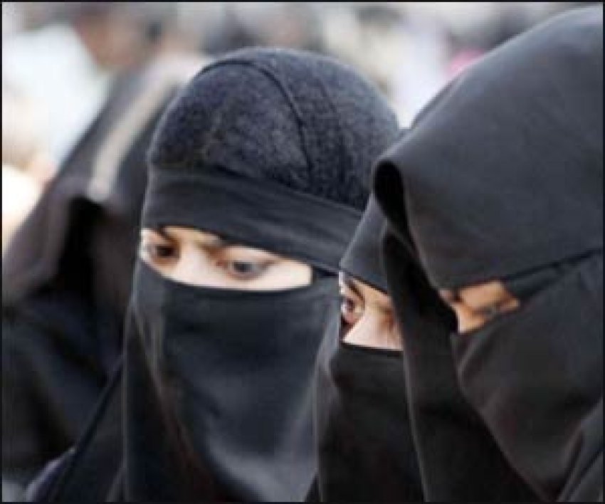 Women wear the niqab, or face veil.