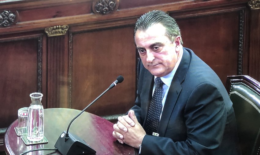 Manel Castellví, Mossos commissioner in charge of the force's general intelligence unit on October 1, giving evidence