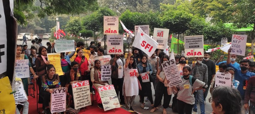 anti-NEP protest Delhi