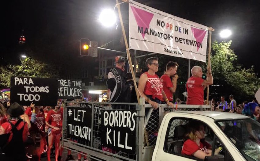 No Pride in Detention's float at Mardi Gras 2016.