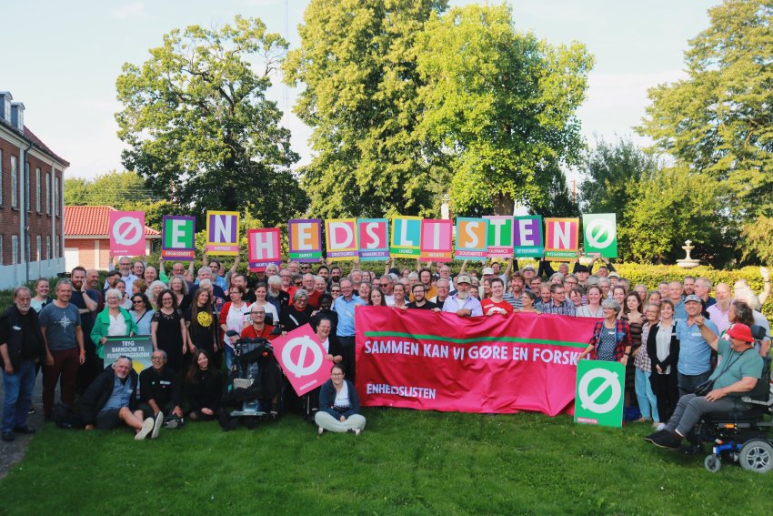 Red-Green Alliance members preparing to campaign for the Copenhagen municipal elections on August 22