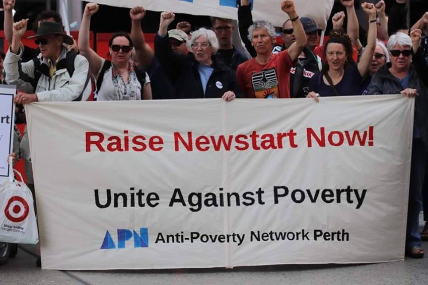 An Anti-Poverty Week rally in Perth in 2008.