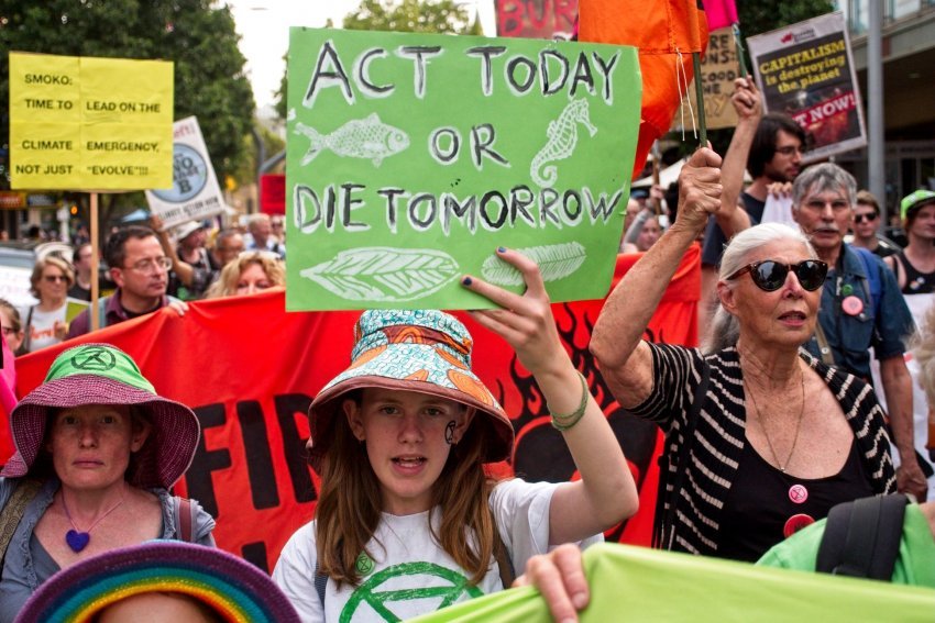 A protest for climate action in Parramatta on January 14.