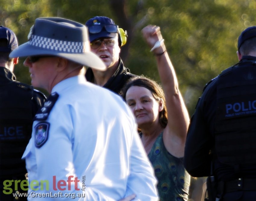 Protester arrested