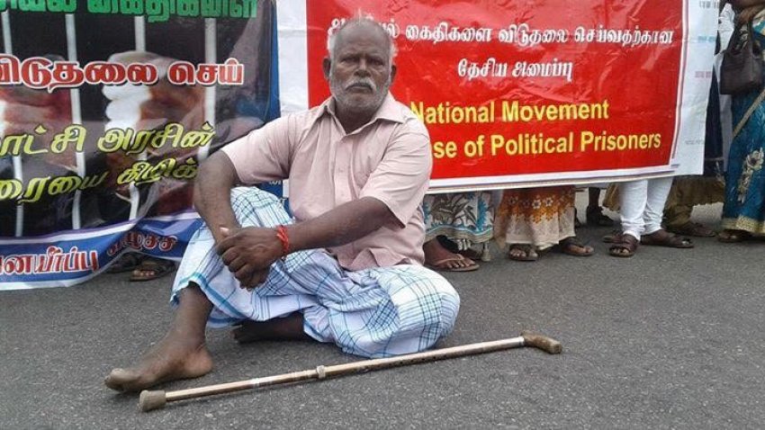 Father of the detained political prisoner, Rasathurai Thiruvarul.