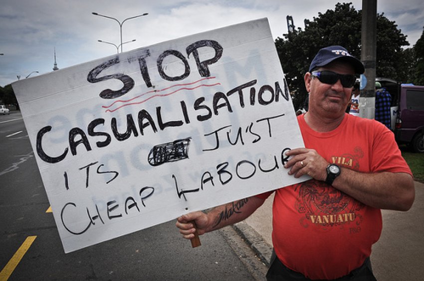 Stop casualisation protester