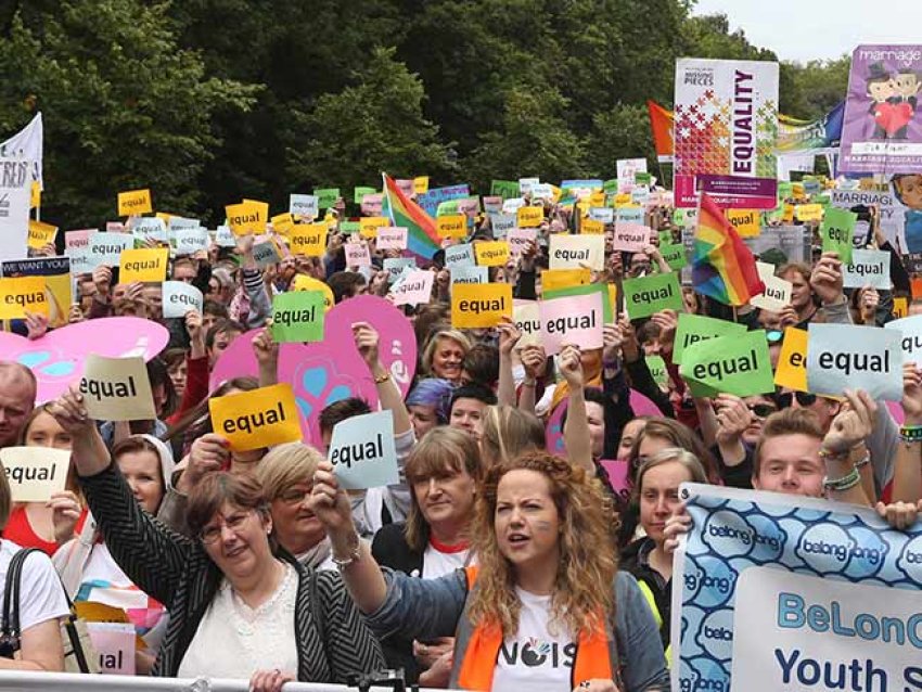 Supporters of marriage equality in Ireland