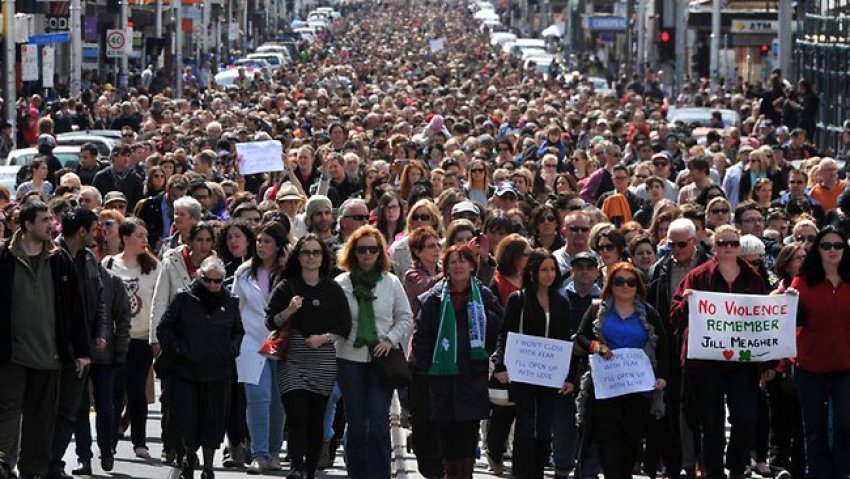People marching for Jill Meagher