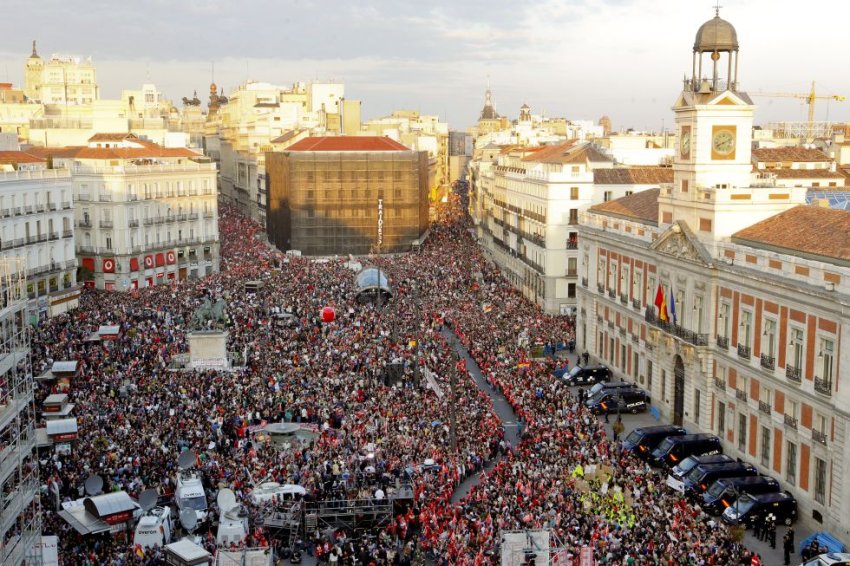 Protesters in Madrid