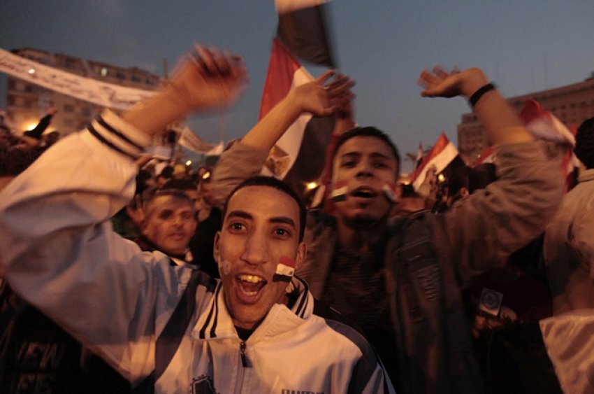 Tahrir Square after Mubarak resigned