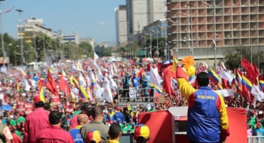 A mass demonstration in Caracas