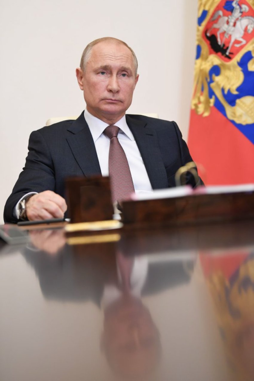  Russian President Vladimir Putin attends a videoconference meeting on the opening of multifunctional medical centers in several Russian regions (Credit: Alexey Nikolsky | AFP via Getty images)