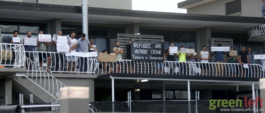 Solidarity action with refugees detained at Kangaroo Point